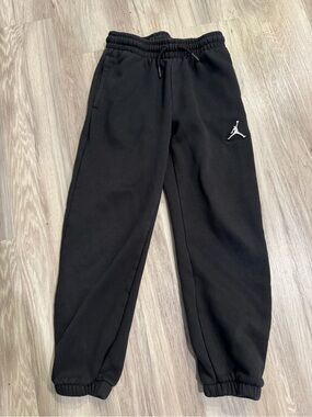 Jordan Black Kids Fleece Joggers with White Jumpman